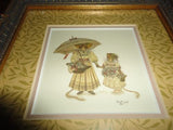 Nova Scotia Canadian Artist Wanda Lee Victorian Print Mother & Daughter Mice '87