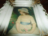 Framed Vintage Art Gainsborough " MISS SIMPLICITY " Norwood Industries RARE