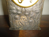 Vintage Coronetti Cunardo Brass Bronze Clock Made in Germany Village Scene