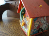 Vintage Original HK Metal Key Wind Up Bird House Plastic Bank Mechanical Works