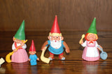 David The Gnome Set of 10 Assorted Rubber Toy Figures RARE
