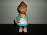 Little Red Riding Hood Doll Vintage Rubber Squeaker Toy 7.5