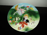 Vintage Japan JACK and JILL Decorative Plate 3D Hand Painted Nr 5916