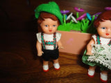 Vintage ARI German Rubber Dolls Little Boy and Girl Set Germany 3 inch