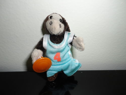 Miniature Dolls Monkey Basketball Player & Lady Bear in Bathrobe FV Toys RARE