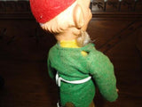 Antique Republic of Ireland Leprechaun Gnome Doll Celluloid Felt Clothing