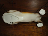Vintage Retro Dachshund Dog Porcelain Figurine Handpainted w Storage