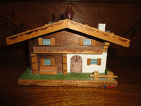 Antique Scheibner Austria Musical Reuge Wind Up Wooden House Box Brahms Lullaby