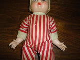 Vintage Estate Baby Boy Doll in Pjs Open Close Eyes Made Hong Kong 10 inch