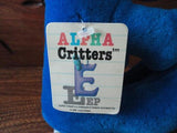Mighty Star Special Effects Alpha Critters EEP Blue Letter E 10in Vintage 1986