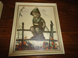 Vintage Hummel Bavaria Germany Art Print Set of 2 Boy and Girl Wooden Frame