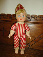 Vintage Estate Baby Boy Doll in Pjs Open Close Eyes Made Hong Kong 10 inch