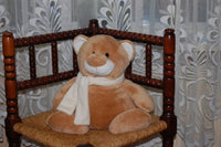 Dutch Holland Beige Sitting Soft Plush Bear with Scarf 11 Inch