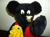OOAK Handmade Comical BLACK BEAR Bee on Nose Suede Paws 15"