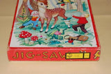 Vintage 1960s BAMBI Deer & Gnome Forest Wooden Jigsaw Puzzle 20 Pc Kolibri NL