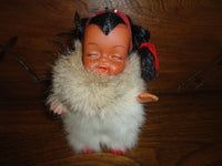 Moody Cuties Rubber Poseable Native Doll with Real Fur Outfit 6 inch