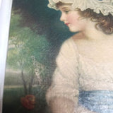 Framed Vintage Art Gainsborough " MISS SIMPLICITY " Norwood Industries RARE