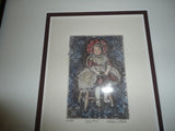 Canadian Artist Helen L. Ness Signed Nr 30/50 Print Doll #10 Wood Frame & Glass