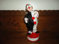 Berco Toronto Porcelain CLOWN Wind Up Musical Mechanical Figurine Hand Painted