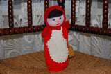 Vintage Red Riding Hood Doll Hand Knitted East Germany