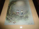 Usa / Chilean Artist Andres Orpinas Children Forest Meadow Picture Print Framed