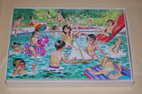 Antique Retro 1950s Jumbo Junior King Kids in Swimming Pool Puzzle 50 pcs