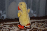 Steiff Germany 1950s Yellow Mohair Duck Silver Button