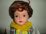 Antique Composition Germany Czech Doll 18 inch Brunette Glass Eyes Marked 46/3