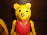 Antique Vintage Wooden Winnie the Pooh 2 Jointed Puppets Hand Painted