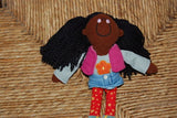 Retro Daisy Black Girl Rag Doll Flower Shirt Star Pants