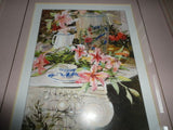 USA Famous Artist Marilyn Simandle " SONG BIRD " Print Wood Framed