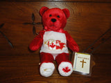 Holy Bears 2001 GOD BLESS CANADA Bear 9" with Mint Bible Booklet RETIRED