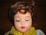 Antique Composition Germany Czech Doll 18 inch Brunette Glass Eyes Marked 46/3