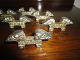 Antique Chinese Marking Metal Chopstick Rests Holders Lot of 8 from Asian Estate