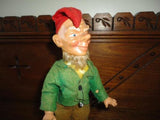 Antique Republic of Ireland Leprechaun Gnome Doll Celluloid Felt Clothing