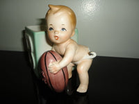 Antique Relpo Retro Vase Planter 1960s Chicago Porcelain Baby & Football