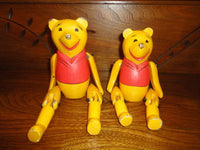 Antique Vintage Wooden Winnie the Pooh 2 Jointed Puppets Hand Painted