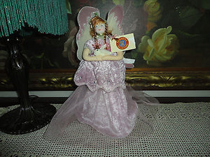 Fairy Cloth Doll Handpainted Face Holding Bunny NEW w Tags Seasons Collections