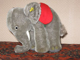 Steiff Elephant Mohair Plush 0500/17 1968 - 1976 Silver Button Tag Tusks