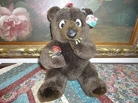 Plushland 1999 Sitting Brown Bear Eating Honey with Bees Handmade 12 inch w Tags