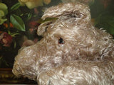 Antique 1950s Merrythought UK REGD Label Dog Pajama Case Mohair Glass Eyes 23 in
