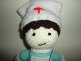 NURSE DOLL Handmade Knitted with Rosary Beads