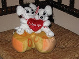 Valentines Day I love You Boy & Girl Mice on Cheese Plush