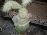 OOAK Easter Bunny Rabbit CANADA Artist Hand Painted Canvas Body Ornament