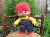 Uneeda Boy Troll Doll 1987 Original Clothing 16 inch