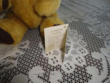 Dean's Rag Book UK London Gold Mohair Trad. Teddy Bear in Pouch Bell in Ear