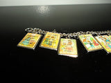 Antique 1950s Charm Bracelet TEN COMMANDMENTS Words & Hologram Pictures