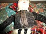 Antique Norah Wellings England Cloth Doll 12in Velvet Original Scottish Outfit