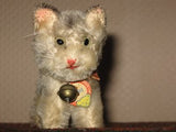 Steiff Antique Mohair TABBY Cat w Bell & Shield