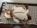 Cow Backpack Pajama Carrying Case White Brown Super Soft Plush 15 Inch